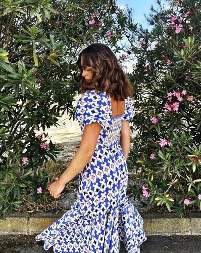 Abito estivo Zara blu bianco stampato maxi manica a sbuffo taglia XL 14 16 3139/725 - Foto 13 di 16