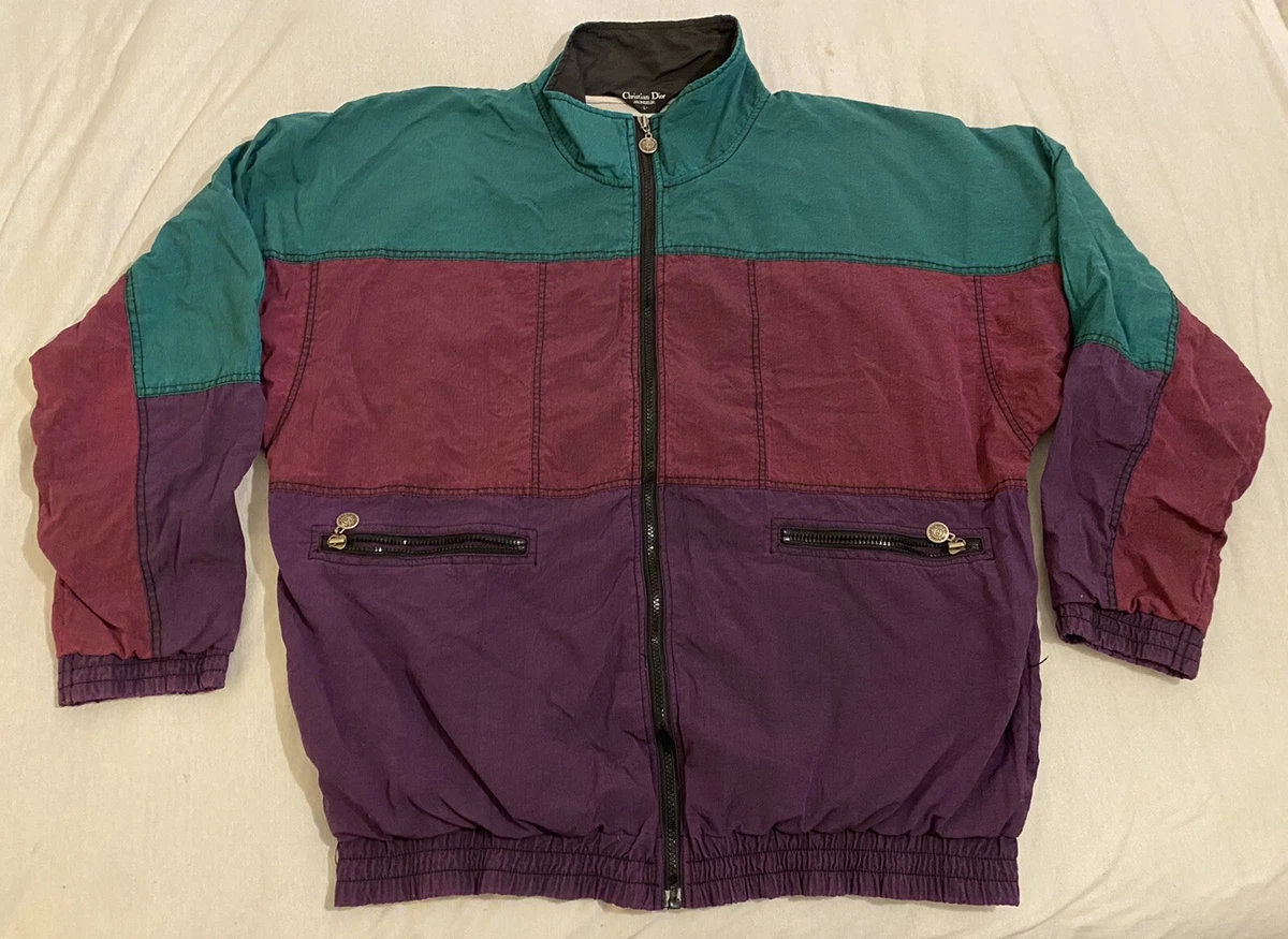 Vintage 90s Christian Dior Monsieur Mens L Jacket Color Block