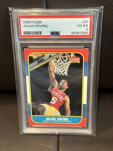 1986 Fleer #31 Julius Erving PSA 4 Philadelphia 76ers Basketball Card 