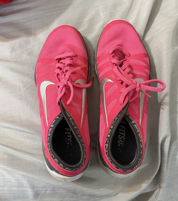 Nike Flex Supreme TR Training Sneakers Lace Up Low Top Pink/Silver/Black W