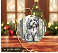 Bearded Collie 3 - 3" Aluminum Christmas Ornament