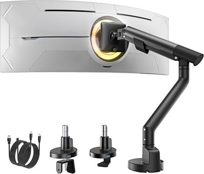 Monitor Halterung mit USB 17-40 Zoll Gasfeder bis 11kg VESA 75/100 Schwarz