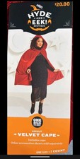 Hyde And Eek Red Velvet Hooded Cloak Cape Halloween Costume Adult One Size 33"L