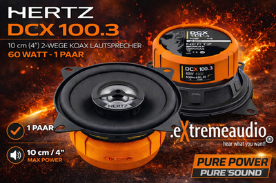 Hertz Dieci DCX 100.3 10 cm 2-way coaxial system 1 pair / 2 pieces SET COAX 2Way