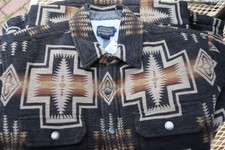 Pendleton Jacquard Sherpa-Lined Shirt Jacket Men M Harding Cross Aztec NEW tags
