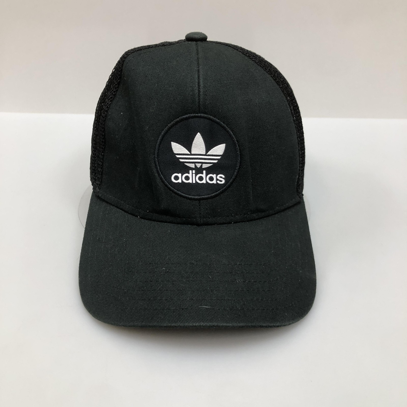 Adidas Hat Cap Snap Back Black Mesh Trucker Trefoil Logo Men