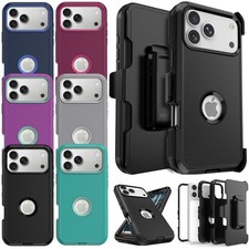 For iPhone 17 18 Pro 18 Pro Max Case Heavy Duty 3in1 Layers Cover Clip Holster