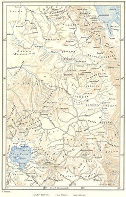 ETHIOPIA. North Abyssinia c1885 old antique vintage map plan chart