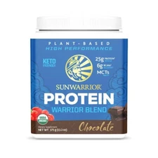 Sunwarrior Organic Plant Vegan Plant Based Protein Powder - Chocolate - 13.2oz