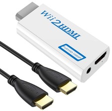 SNLLMZI Wii to HDMI Adapter Converter with 3.5mm Audio Jack  1080p white