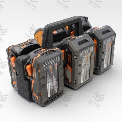 6-Slot Battery Caddy Holder Compatible with RIDGID 18V Batteries