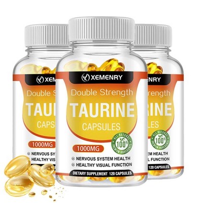Double Strength Taurine Capsules 1000mg - Healthy Nerve And Eye, Memory Support