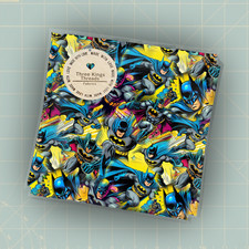 DC Batman Cosmic Blue Yellow DBP 1 Yard Fabric Seamless Design Appr 59x36