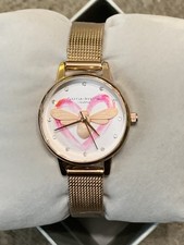 New In Box Olivia Burton Bee & Heart Watch White Face Rose Gold Case 30mm Midi