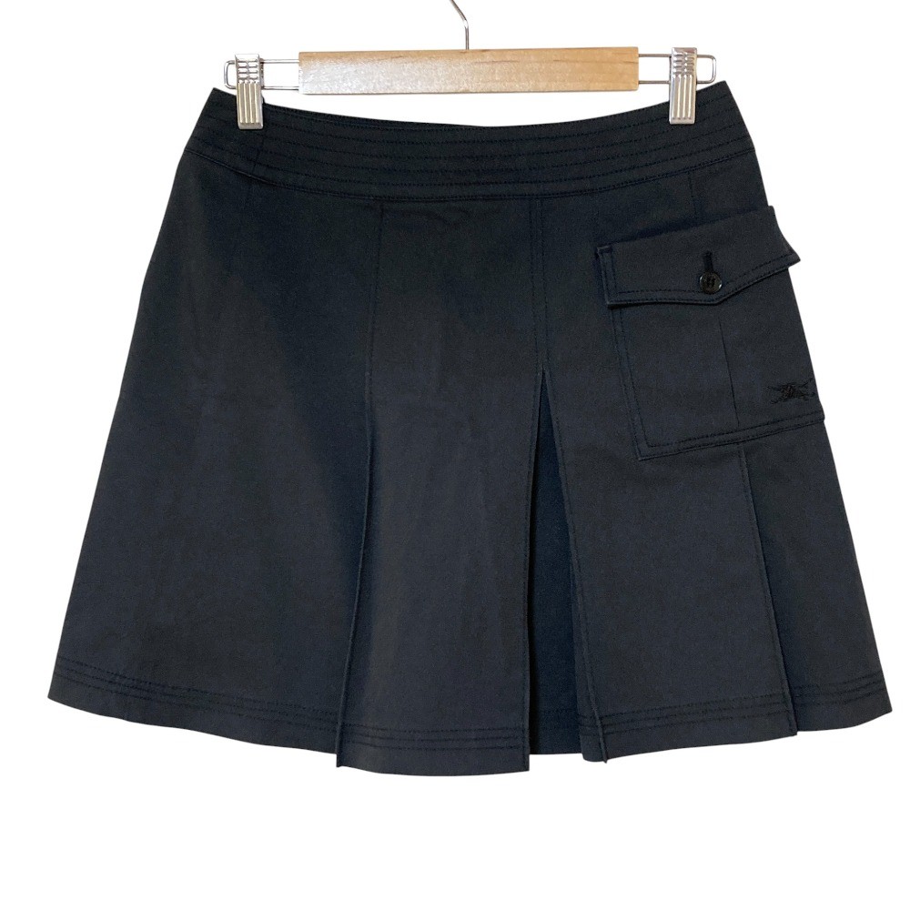 BURBERRY GOLF Stretch Wrap Mini Skirt, Size 9, Black Women USED thumbnail 2