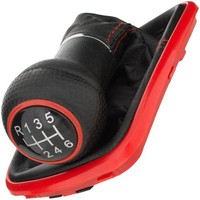 VW Golf IV 97-06 Schaltknauf + Balg Mit Rotem Rahmen 6 GäNge 23 MM