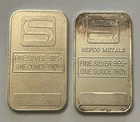 Vintage Pair Type A&B Simmons Refco Metals 1 T-oz 999 Silver Bar… 2 Oz Total