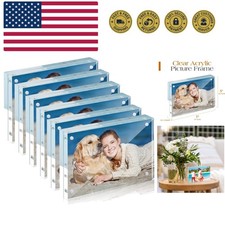 6 PACK Acrylic Picture Frame 5 x 7 Inch Acrylic Photo Frame,Horizontal Magnet...