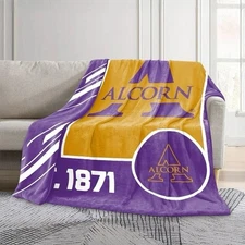 Logo Brands Alcorn State University Super Plush 60in. x70in.  Blanket