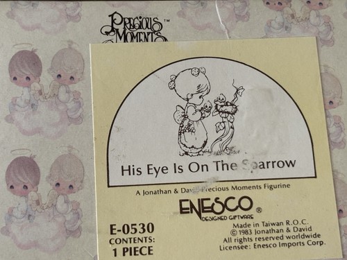 “His Eye Is On The Sparrow” 1983 Precious Moments 5.25” Tall Figurine In Box - Picture 9 of 9