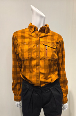 Lafuma Women's M Plaid Shirt Snap Button Outdoor Camping Top Elbow Patch