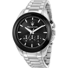 Orologio Maserati Traguardo uomo R8873612066 Acciaio Cronografo Nero 43mm