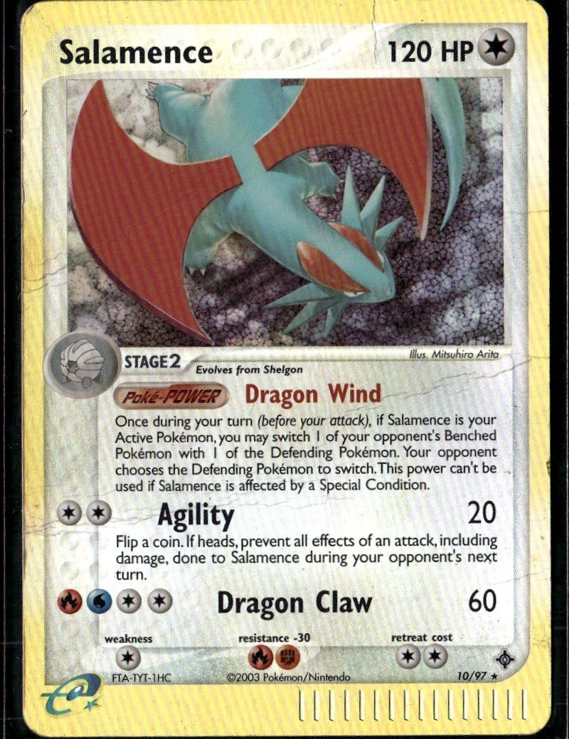 Salamence Holo Rare Dragon 10/97 Colorless Reverse Holo Pokemon Card