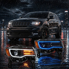 Headlight For 2014-2022 Jeep Grand Cherokee Wk2 Full Led Startup Animation Pair Headlight For 2014-2022 Jeep Grand Cherokee Wk2 Full Led Startup Animation Pair