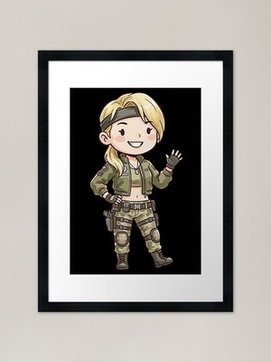 Sonya Blade Mortal Kombat MK Fanart gerahmtes Wandbild Poster Leinwanddruck Bild