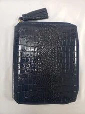 Joy&Iman Blue Faux Leather iPad/Tablet/Electronics Case Tech Organizer 8”x10”