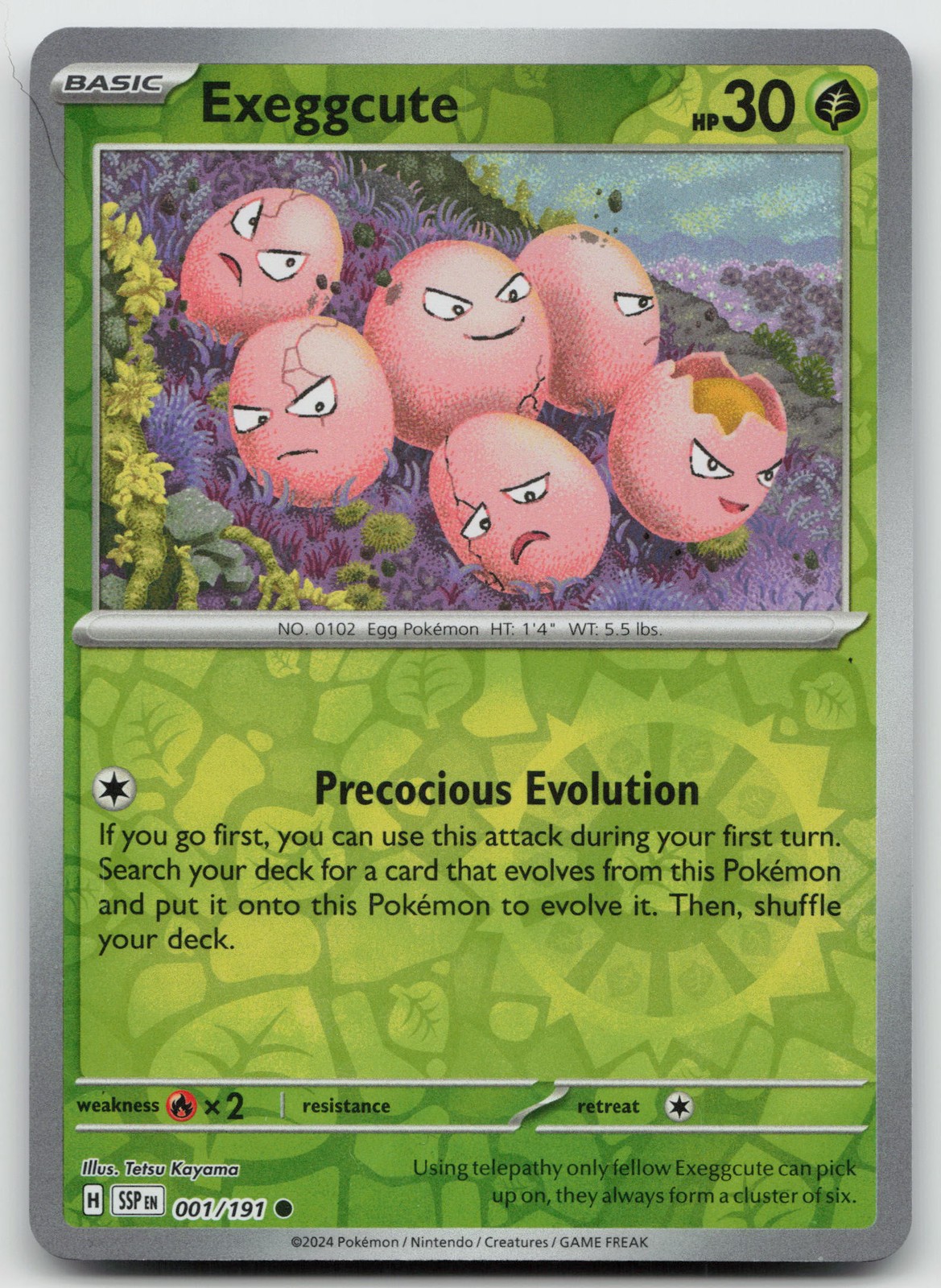 Exeggcute Common Reverse Holo SV08: Surging Sparks 001/191 NM