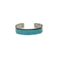 J Hallmark, Bracelet, Vintage, Circa 2000s, Kingman Turquoise, Navajo, 6 1/4"