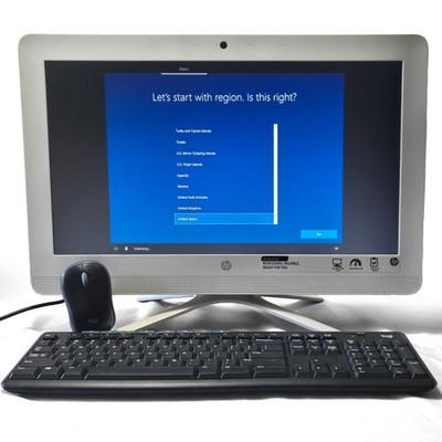 HP 20-C434 20'' All In One PC Computer AMD 4GB 1TB WIFI Windows 10 Home Bundle