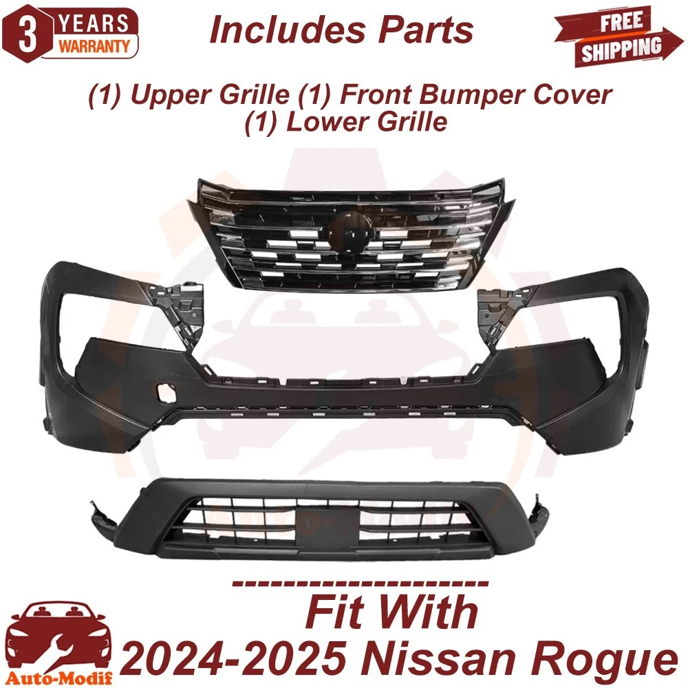 Front Bumper Cover & Grille Assembly For 2024-2025 Nissan Rogue | eBay