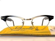 12k GOLD FILLED VINTAGE 1960s GLASSES FRAME- Black Cat Eye with Star Detail- NEW