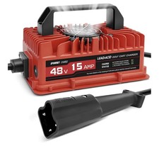15 Amp 48 Volt Golf Cart Battery Charger for Yamaha G29 with 3-Pin Leaf Plug