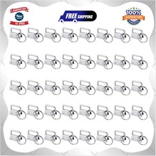 60 Pack 1 inch Key Fob Hardware Set for Keychain Making Silver