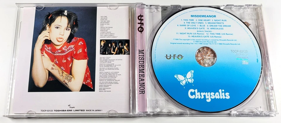 UFO - Misdemeanor (Japanese Exp. Remaster Reissue CD/2000 Chrysalis) 13 Tracks - Image 3 of 3