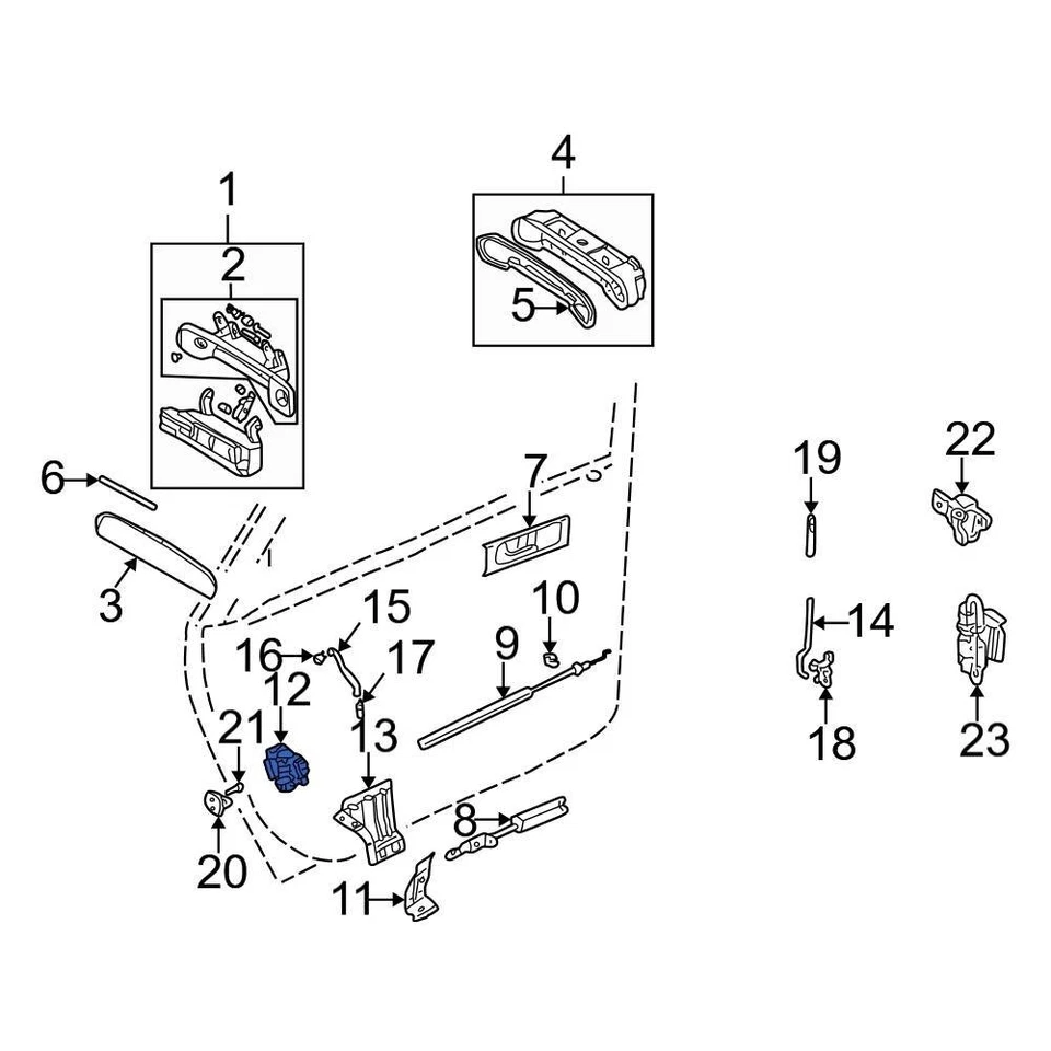 For Audi Allroad Quattro 2001-2005 Audi Rear Left Door Latch Assembly - Imagem 2 de 2