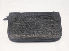 Black Women  s Wallet Zip Around Organizer Textured 8  x 4.5  Unbranded