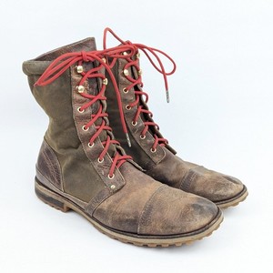 Barbour Mens Boots Size 10 1/2 Rockport Tartan Lined Leather & Canvas Barbour Boots for Men | eBay main image 2
