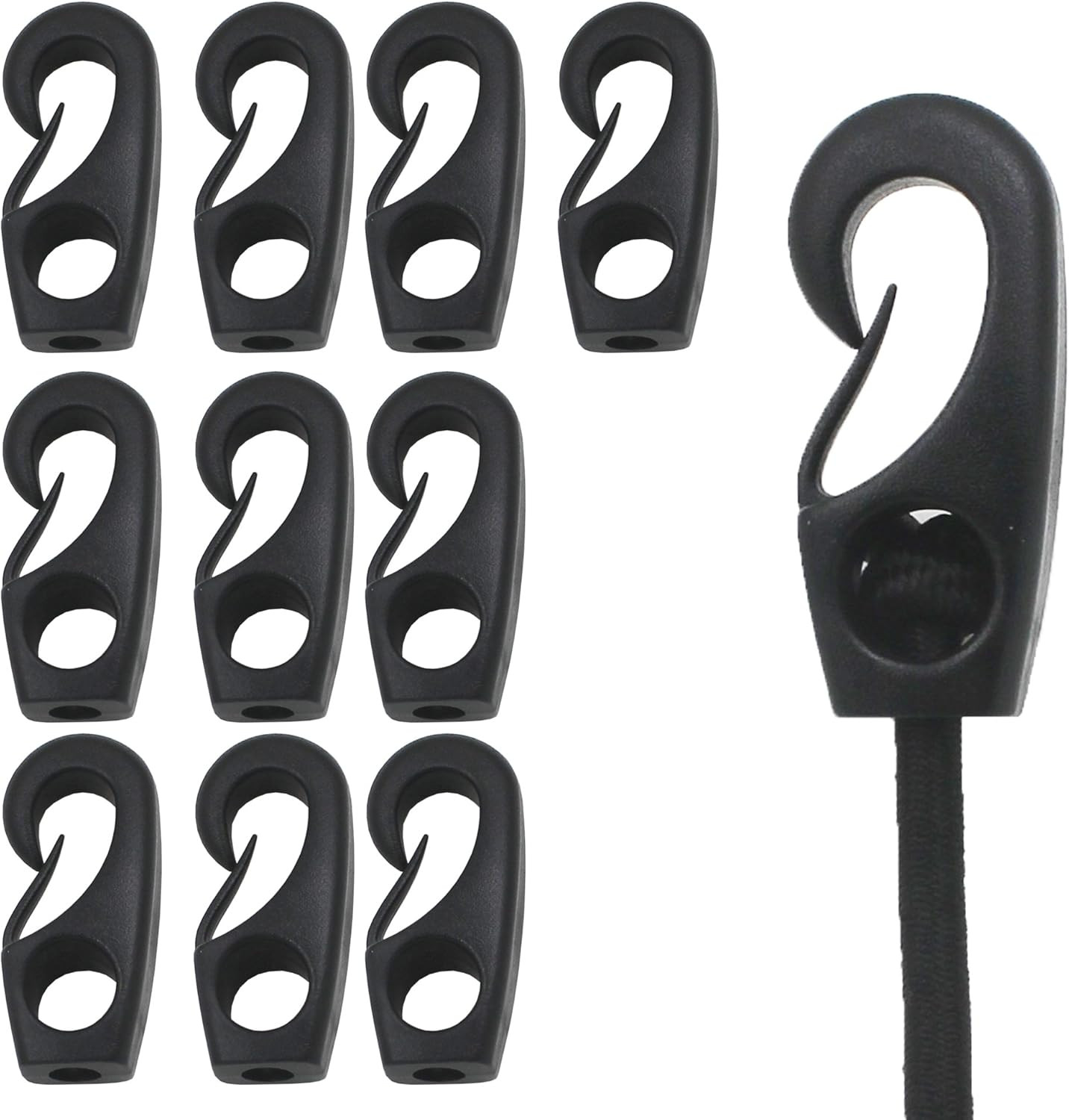 Cord Hook Nylon Bungee Hook For Shock Cords 3/16, 15/64,1/4,