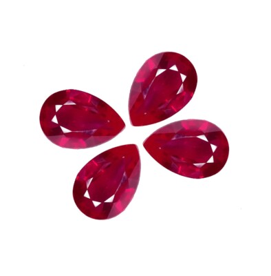 Paire De Rubis Naturels Certifiés - Forme Ovale 11x9x3mm - Couleur Rouge - Traités à La Chaleur