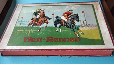 Wett-Rennen, Pferderennen, Brettspiel mit sechs Pferden Zinnfiguren, Wedren Spel