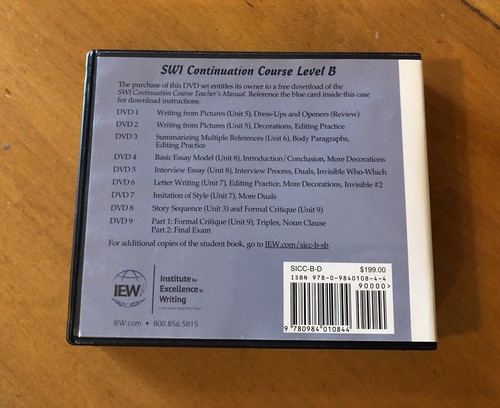 IEW Student Writing Intensive Continuation Course Level B DVDs Andrew Pudewa CC - 第 3/3 張圖片