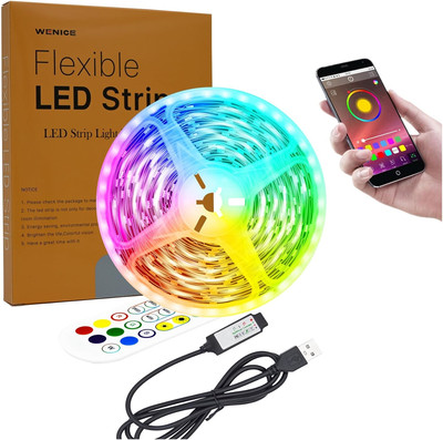 WENICE LED Light Strip 14.8ft for TV 32-65inch, USB LED Light with APP and Remot