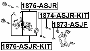 Kit de pasador deslizante de pinza trasera Febest 1874-ASJR-KIT OEM 13584090 Foto 2 de 3