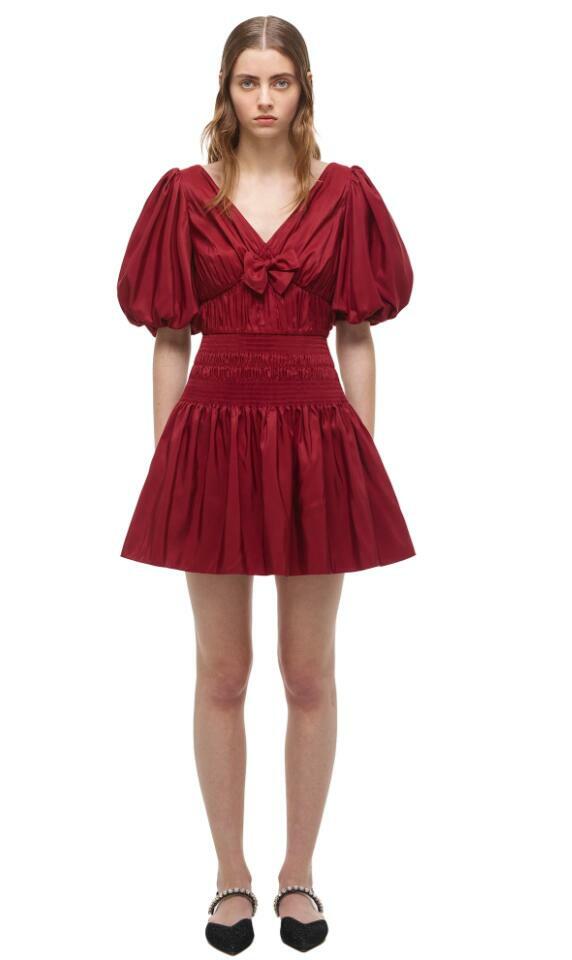 self portrait red taffeta mini dress Self Portrait Black Taffeta Embellished Mini Dress