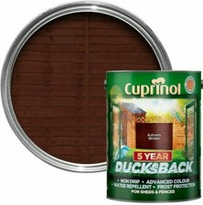 Cuprinol Ducksback 5 Year Protection Shed & Fence Paint Autumn Brown 5 Litre