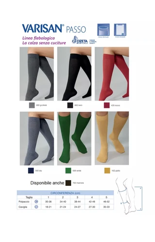 CALZA COMPRESSIONE MEDICALE 15/20 mmHg  - VARISAN PASSO - CIZETA MEDICALI
